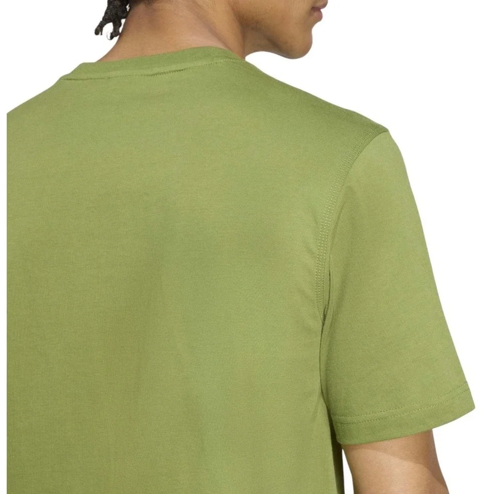Mens XL ADIDAS ORIGINALS logo ESSENTIALS TREFOIL‎ T TEE SHIRT Olive GREEN JV5938